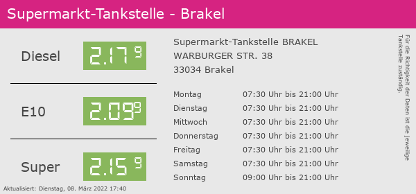 Günstigster Preis für Supermarkt-Tankstelle am real,- Markt - in 33034