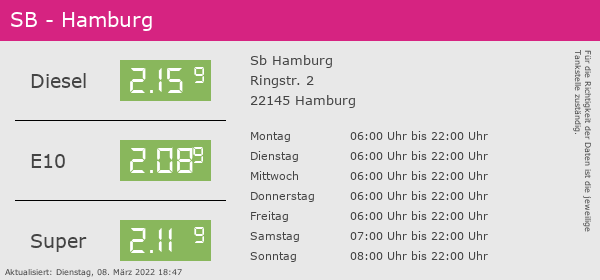 Günstigster Preis für SB - in 22145 Hamburg